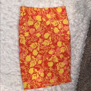 Flower print pencil skirt